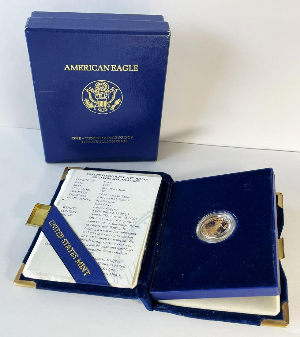 Proof $5 Gold Eagle 1/10th ozt 1995 w/ OGP (1 of 4)