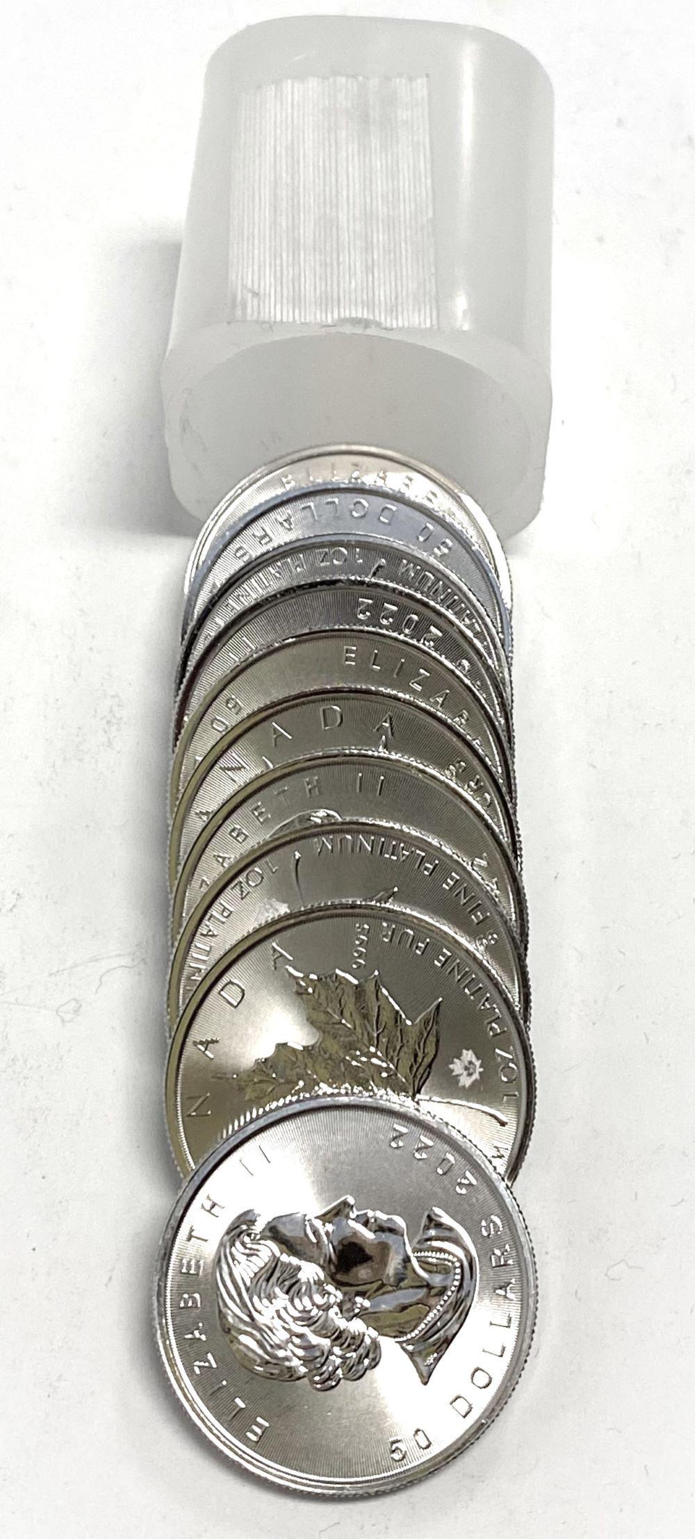 (10) 2022 Canadian Maple Leaf $50 Platinum 1 ozt (1 of 4)