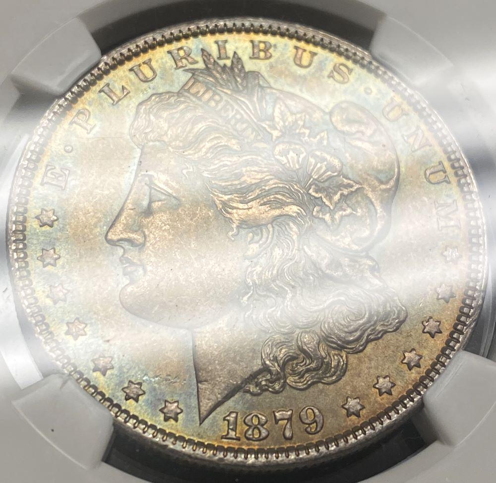 Colorful Toned 1879 Morgan Silver Dollar NGC MS63 (1 of 8)