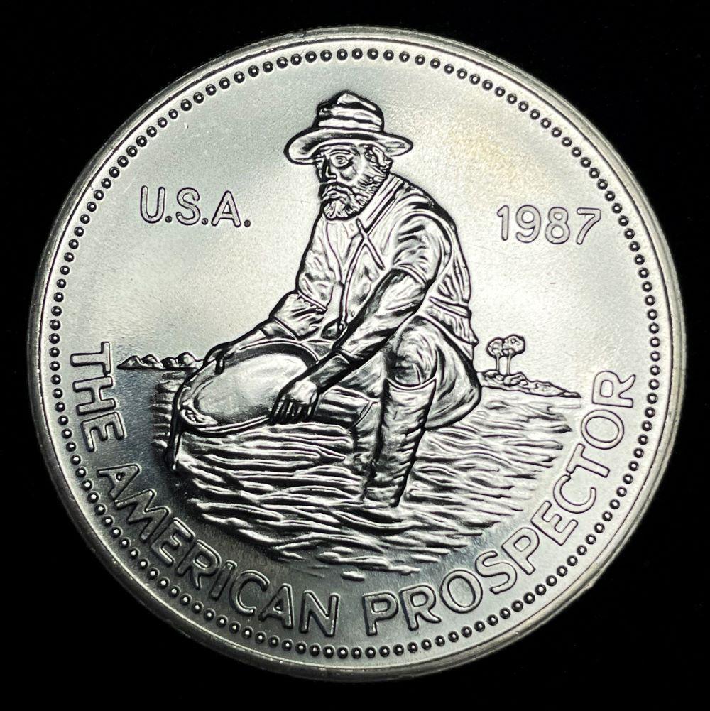 1987 Engelhard Prospector 1ozt .999 Silver Round (1 of 2)
