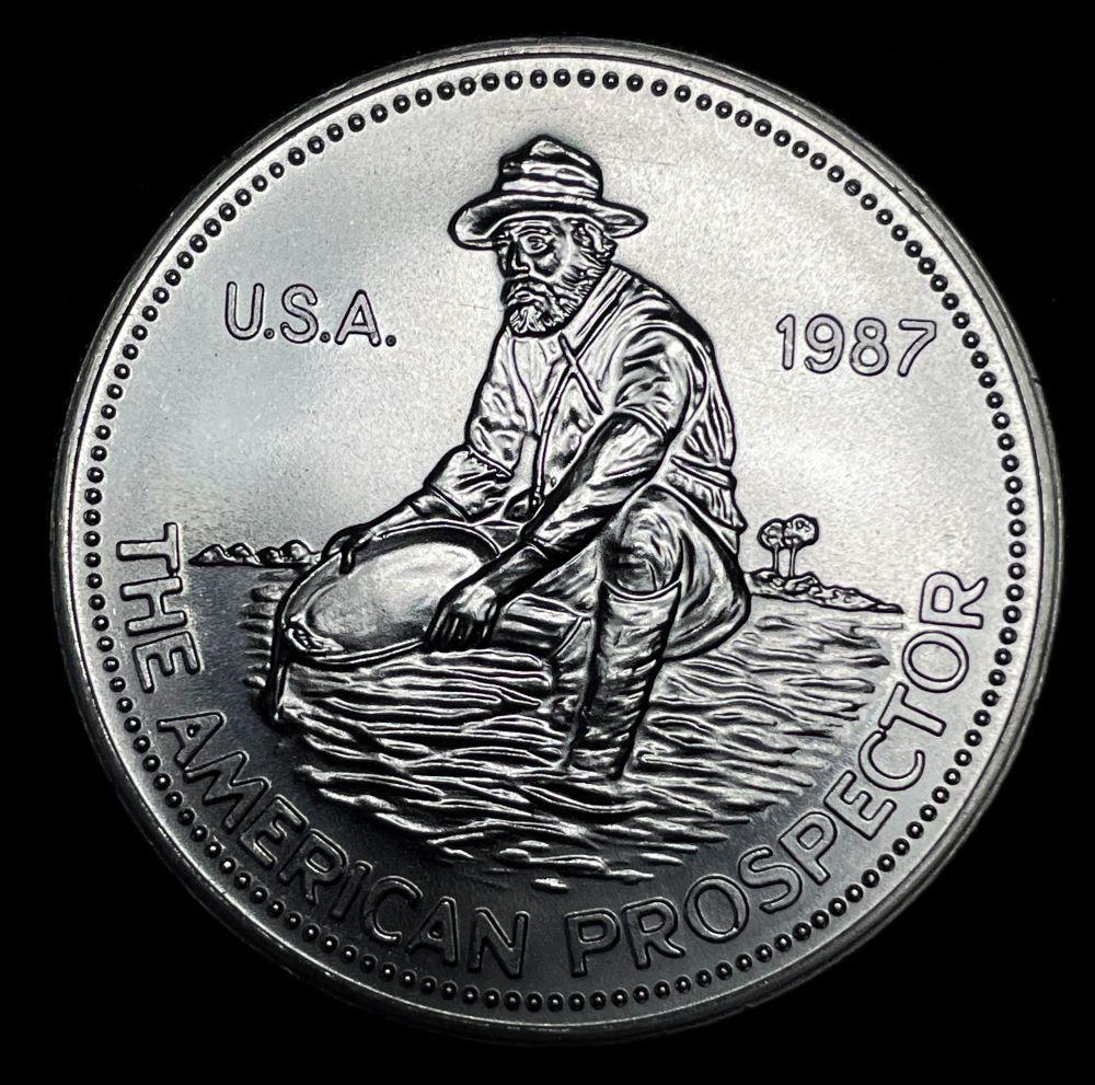 1987 Engelhard Prospector 1ozt .999 Silver Round (1 of 2)