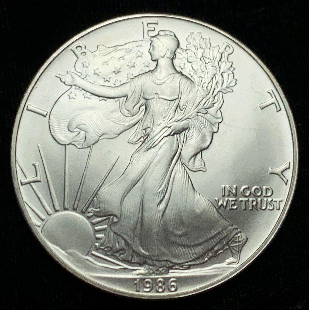 1986 American Silver Eagle: Winner shall receive the exact coin shown here. (IB/B)