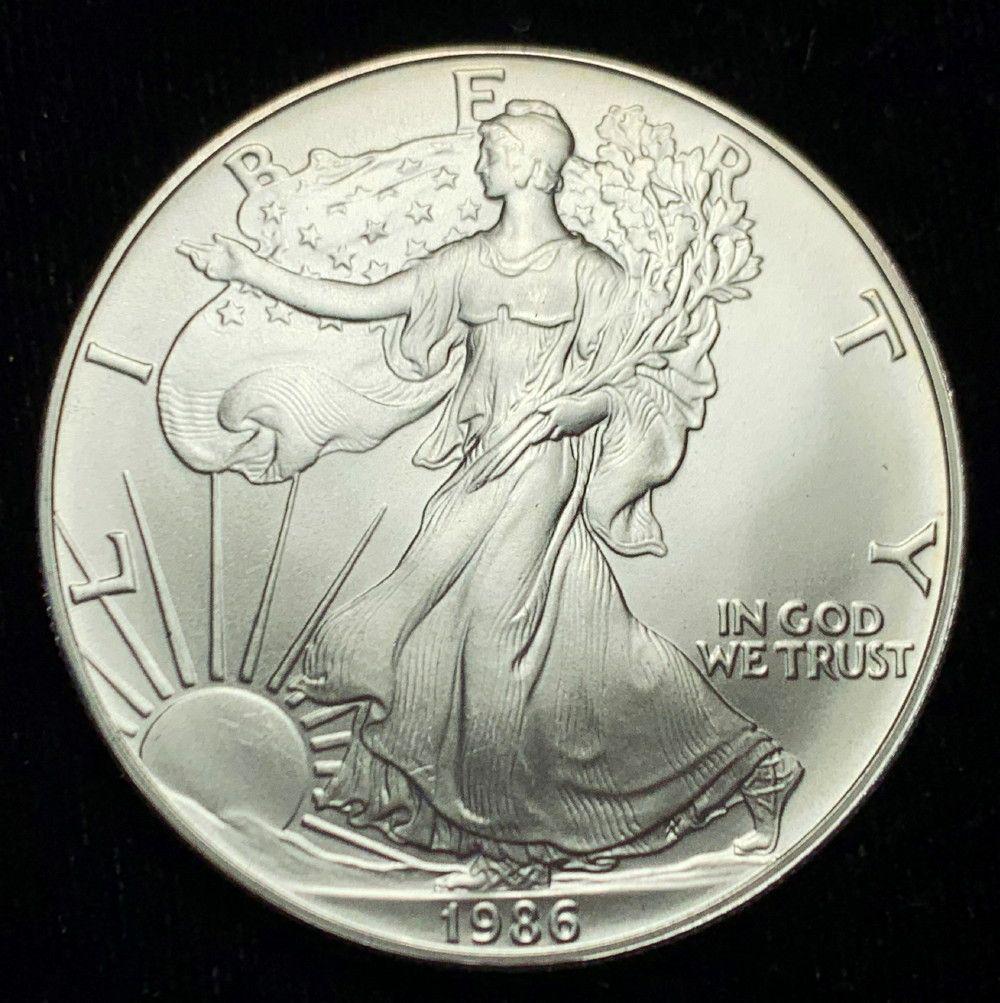 1986 American Silver Eagle: Winner shall receive the exact coin shown here. (IB/B)