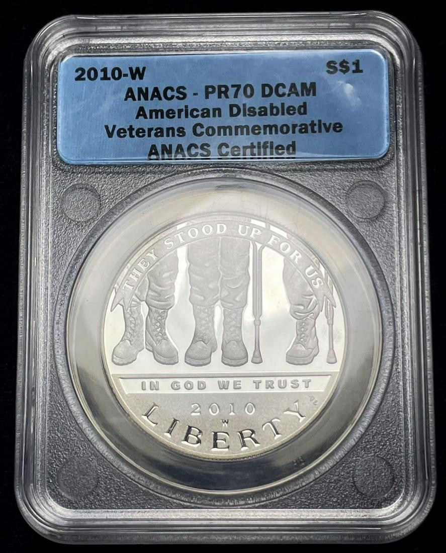 2010-W US Disabled Vets. Commem Slvr $ Anacs PR70 DCAM (1 of 4)