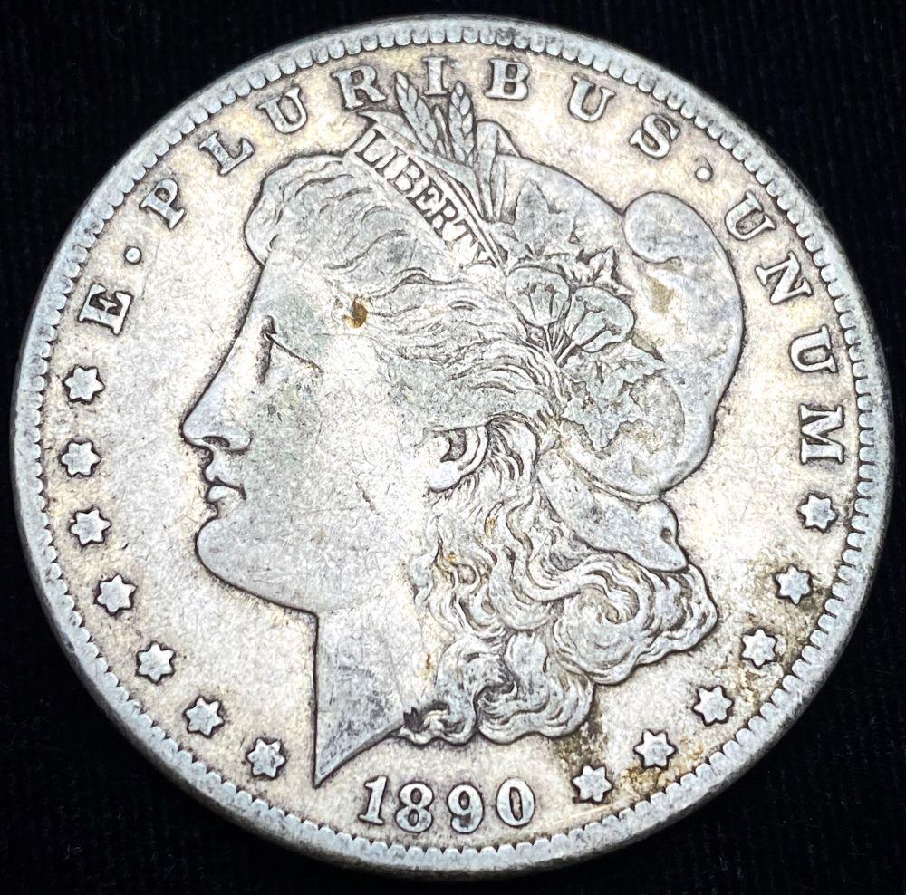 Original 1890-CC Morgan Silver Dollar VF (1 of 4)