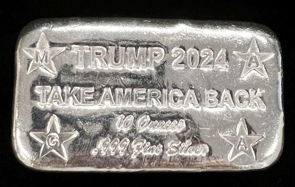 MAGA Trump 2024 10 ozt .999 Fine Silver Bar (1 of 8)
