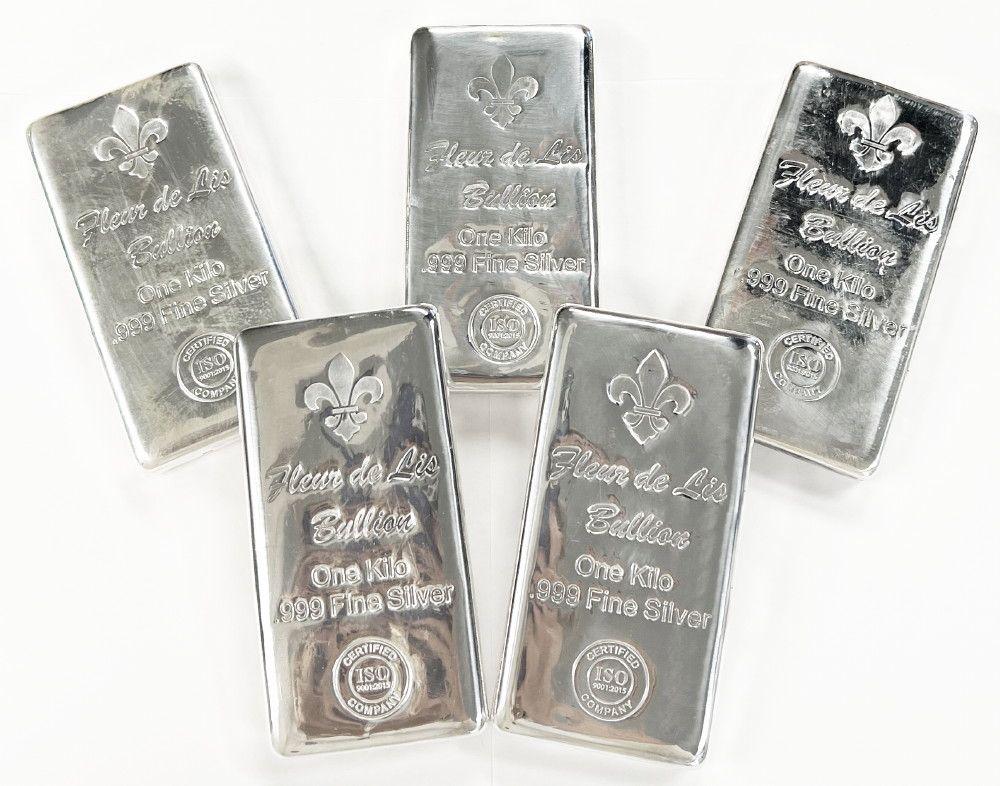 (5) Kilo .999 Proof Fleur De Lis Silver Bars (1 of 11)