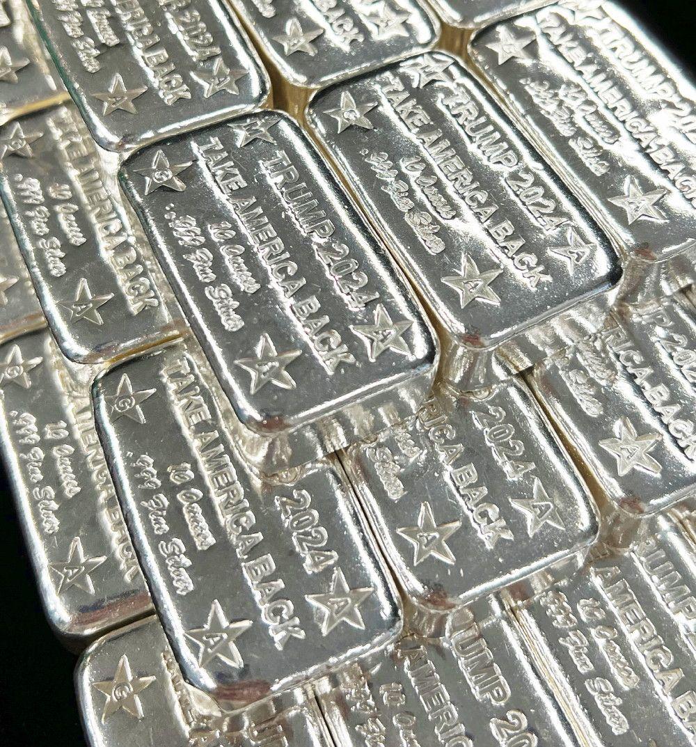 (50) MAGA Trump 2024 10 ozt .999 Fine Silver Bars (1 of 8)