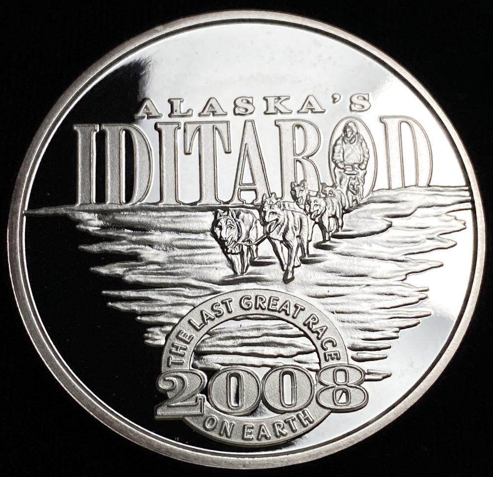 Proof 2008 Alaskas Iditarod Sled Dog Race 1ozt .999Slvr (1 of 3)
