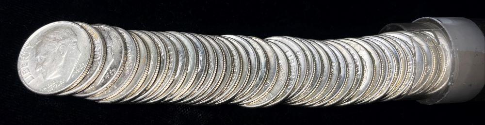 1963 Mint Condition Roll (50-Coins) 90% Silver Dimes (1 of 4)
