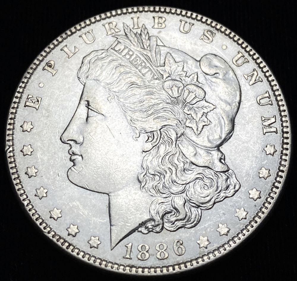 1886 Morgan Silver Dollar AU (1 of 2)