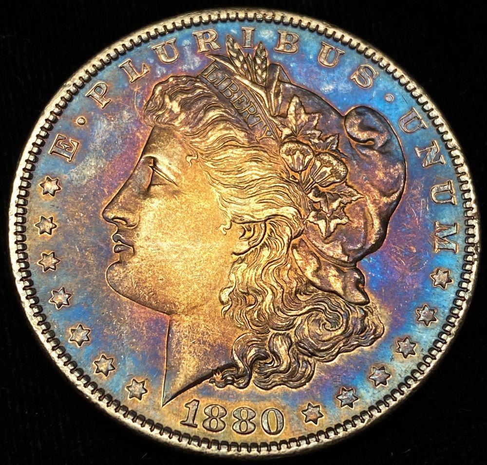 Insane Color 1880-O Morgan Slvr Dollar MS62PL Micro "O" (1 of 10)