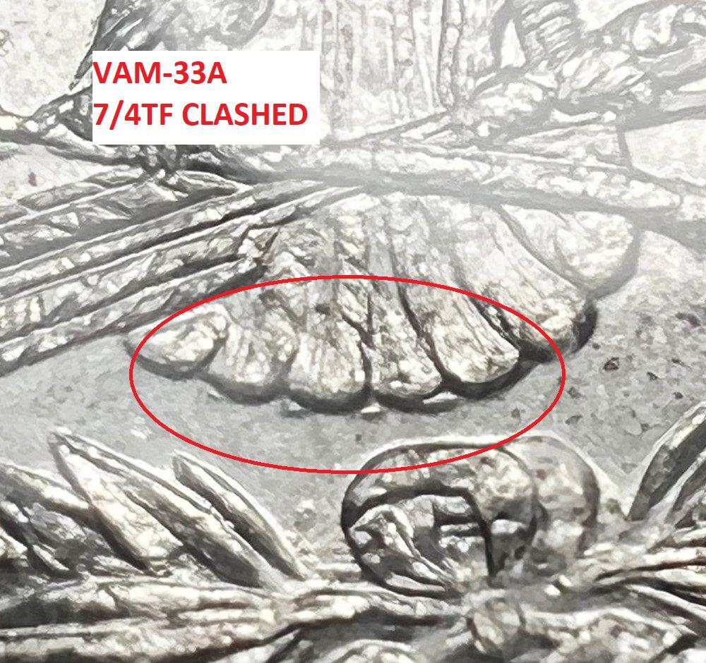 1878 7/8TF Morgan Slvr $1 NGC MS64 VAM33A 7/4TF Clashed (1 of 5)