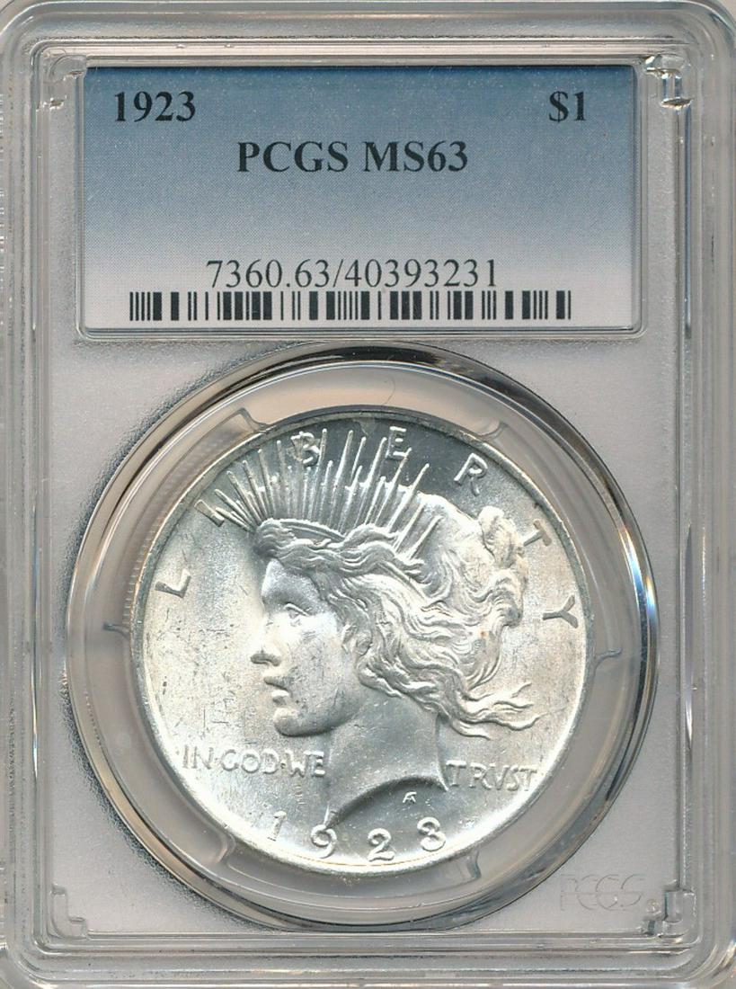 1923 Peace Silver Dollar PCGS MS63 (1 of 2)