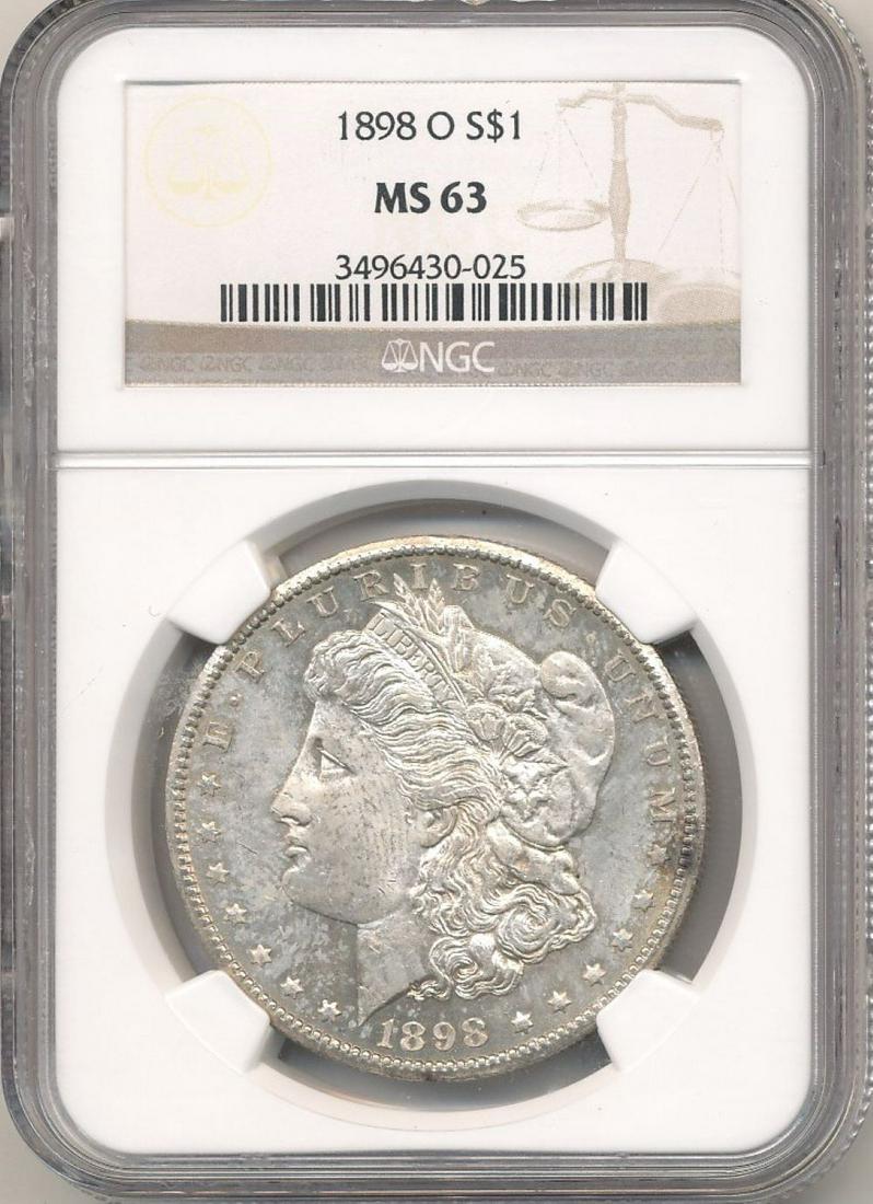 1898-O Morgan Silver Dollar NGC MS63 (1 of 4)
