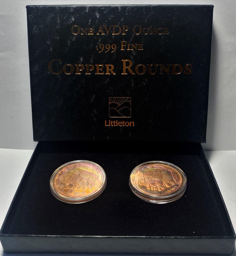 1 ozt Copper Rounds .999 Copper Buffalo And Indian (1 of 5)