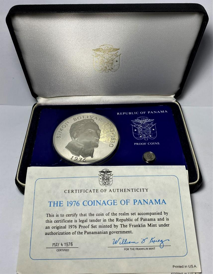 1976 Panama 20 Balboas & 2 1/2 Cent Proof Silver Set (1 of 5)