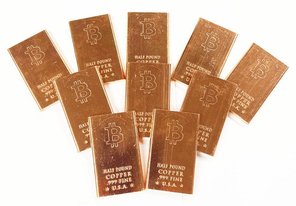 (10) Massive Half Pound Bitcoin Copper Bars (1 of 4)