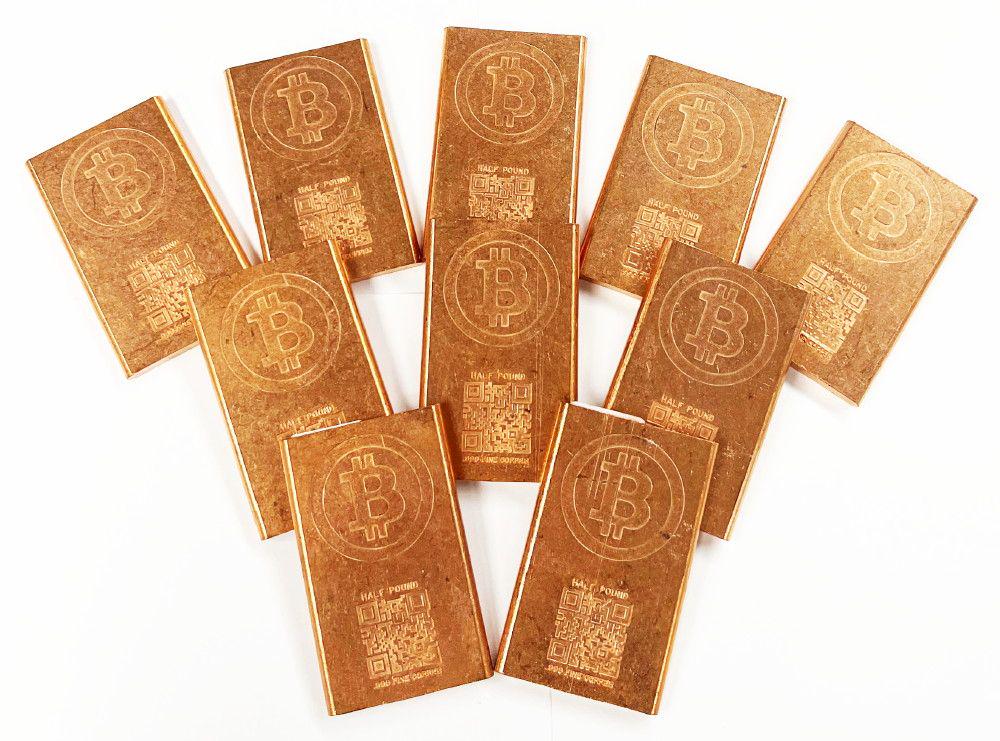 (10) Massive Half Pound Bitcoin Copper Bars (1 of 4)