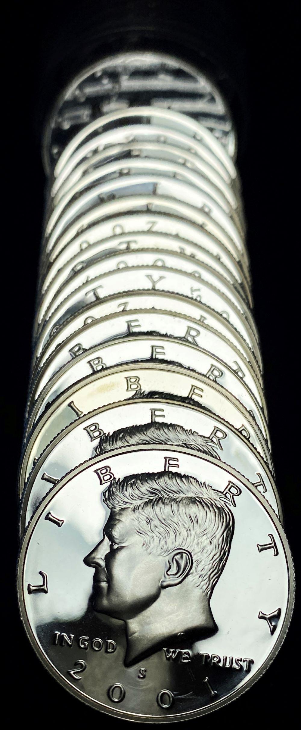 Roll (20) JFK Half Dollars 90% PF Silver 2001-2006 (1 of 4)