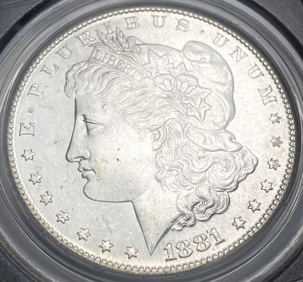 1881-S Morgan Silver Dollar PCGS MS63 OGH (1 of 4)