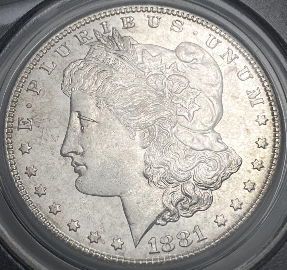 1881-S Morgan Silver Dollar PCGS MS63 OGH (1 of 4)
