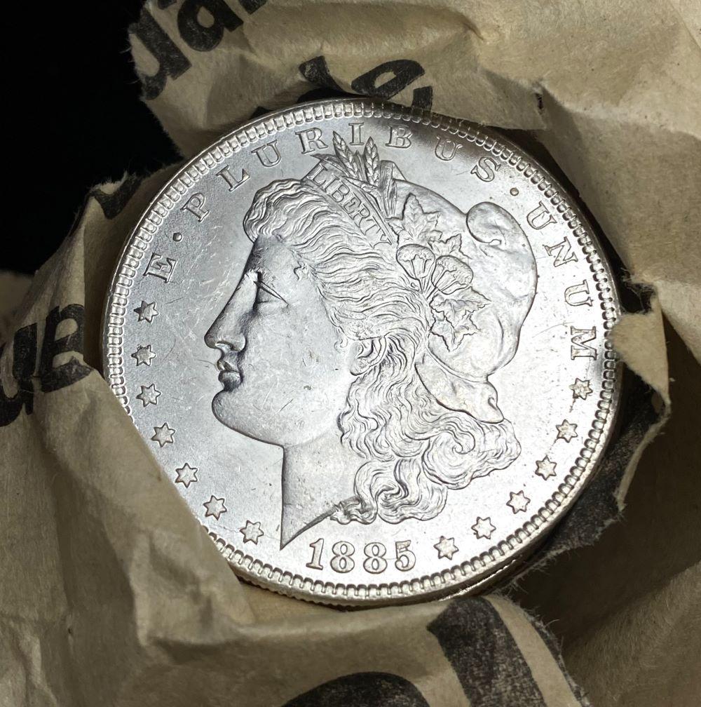 Roll (20) From Unearthed Hoard 1885-P Morgan: Winner will receive 1 Original Roll (20-coins) of these amazing Unearthed Morgans. I have to say, this lot is one of the most well-preserved treasure troves of BU Morgan Silver Dollars that I have see