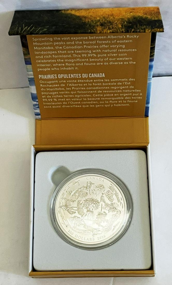 2016 Canadas Vast Prairies $200 Silver Coin (1 of 4)
