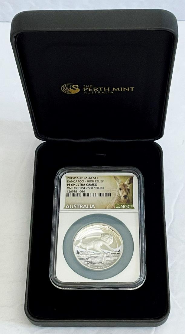 2015-P Australian Kangaroo 999 Silver $1 NGC PF69 1 ozt (1 of 6)
