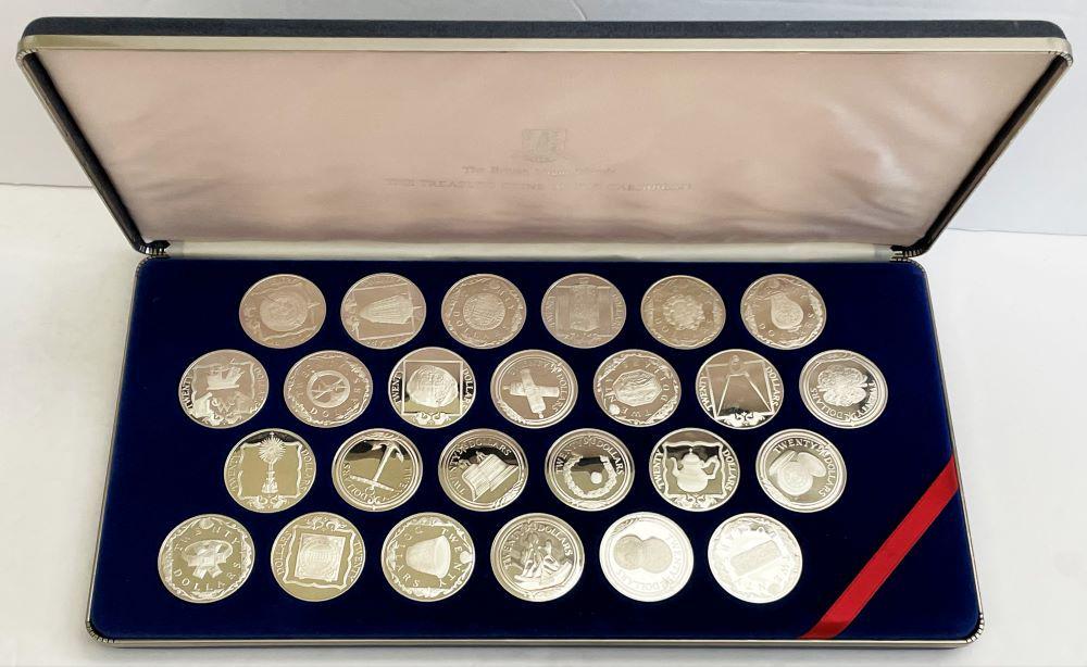 Last Min!1985 Treasure Coins of Caribbean Slvr 25-coins (1 of 5)
