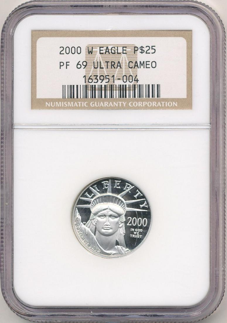 Last Min! 2000-W Platinum $25 Eagle NGC PF69 Ultra Cam (1 of 4)