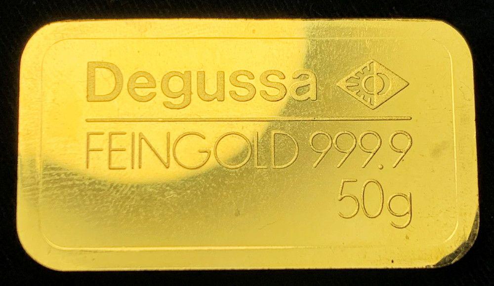 Last Minute! Degussa .9999 Gold 50 Gram Bar (1 of 3)