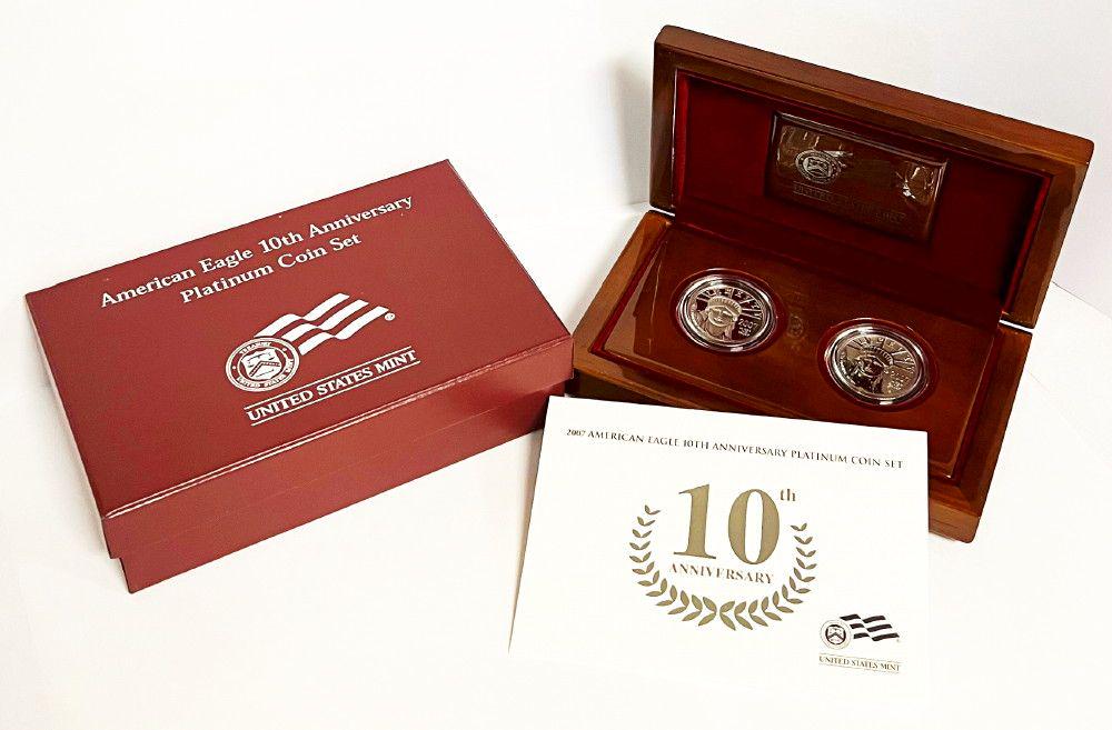 Last Min! 2007 Eagle 10th Anniv (2) 1 /2 ozt Plat. Set (1 of 7)