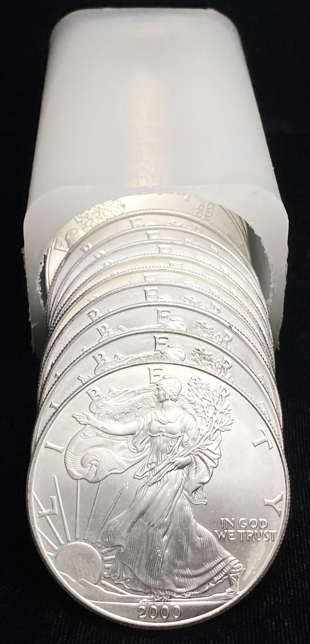 Last Minute! Roll (20-coins) 2000 American Silver Eagle: Winner shall receive the exact roll (20-coins) shown here. (RR/OBB)