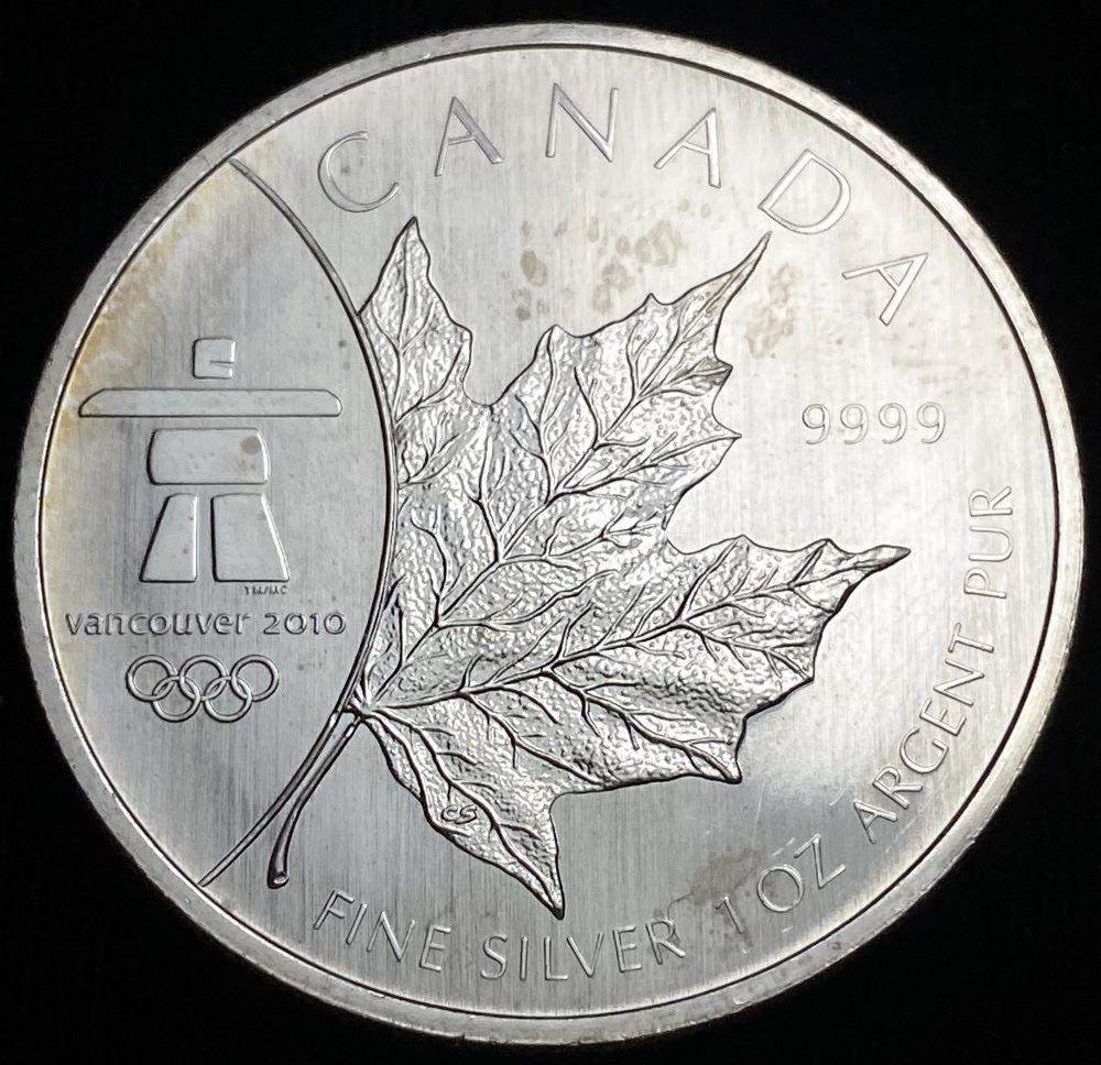 2008 Canada $5 Maple Leaf Olympics 1 ozt .9999 Silver (1 of 2)