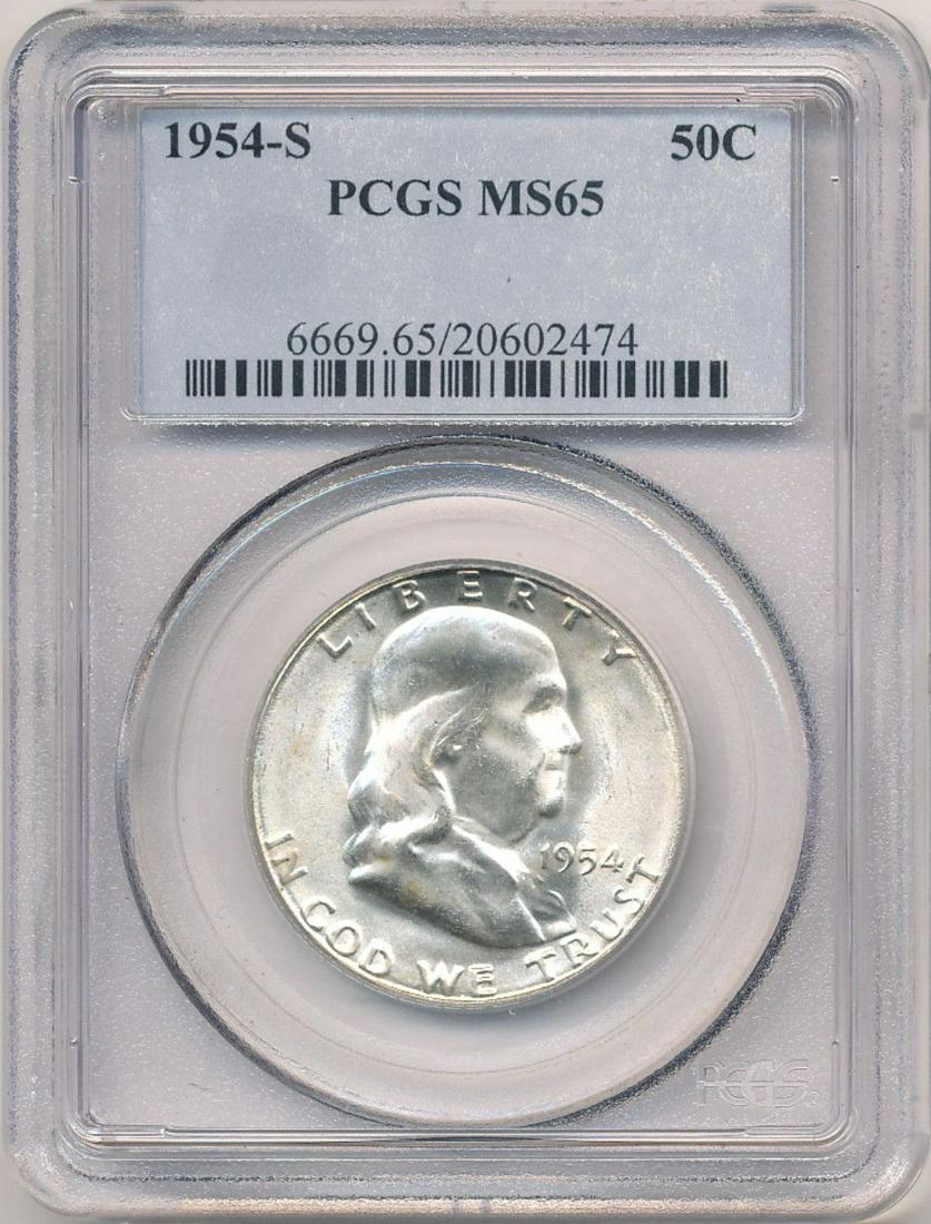 1954-S Franklin Silver Half Dollar PCGS MS65 (1 of 4)