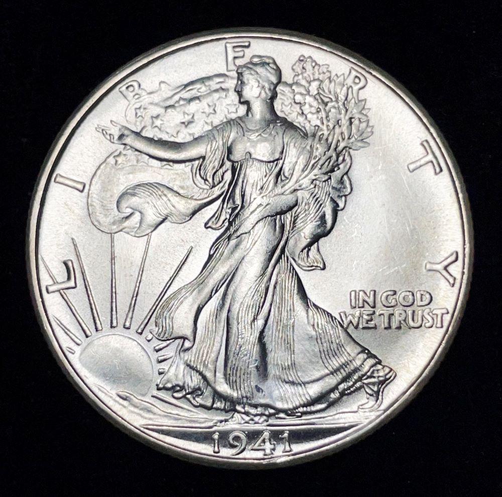 1941-D Walking Liberty Silver Half Dollar Gem BU (1 of 2)