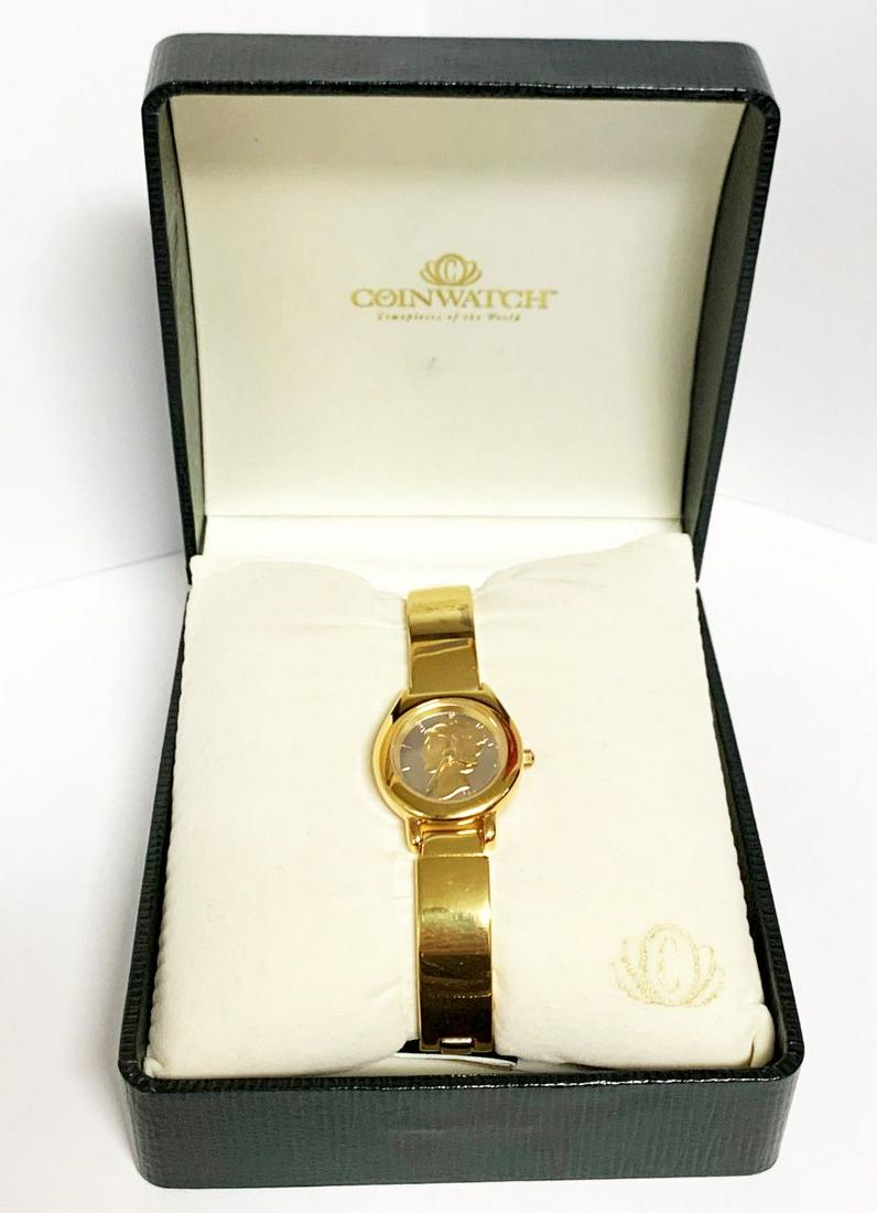 Womens Two Tone Mercury Dime Coin Watch Swiss (1 of 12)