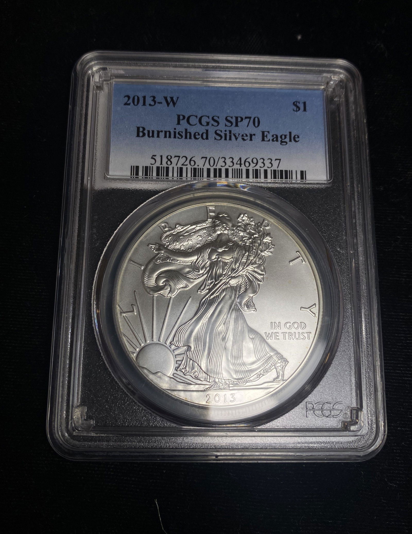 2013-W PCGS SP70 Burnished Silver Eagle (1 of 2)