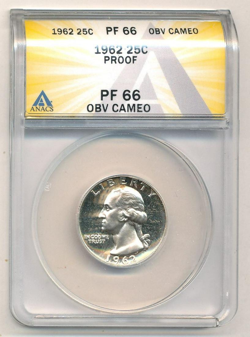 1962 Proof Washington Slvr Quarter PF66 Obv Cameo ANACS (1 of 4)