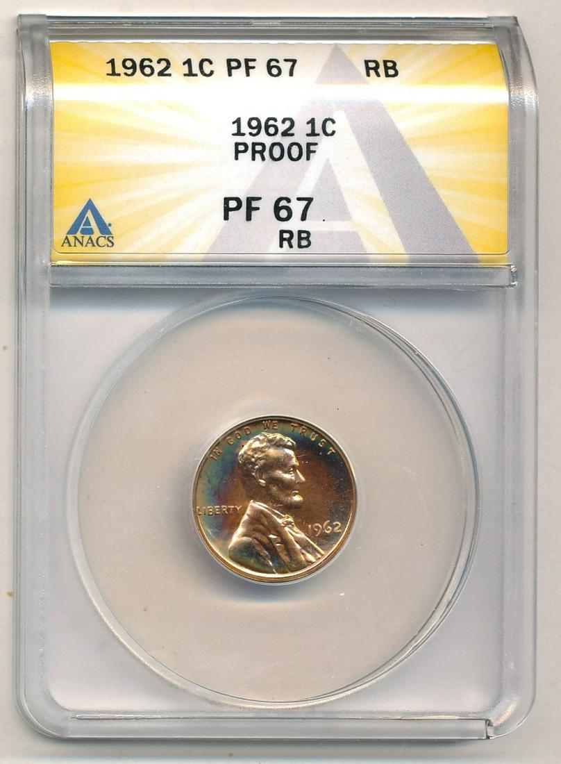 1962 Proof Lincoln Cent PF67 ANACS (1 of 4)