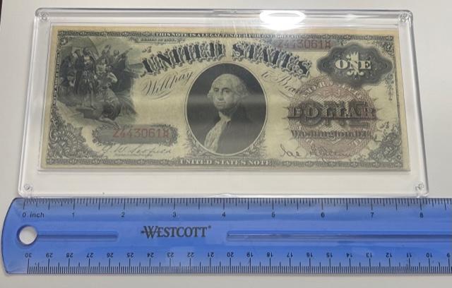 Rare! 1880 Large Brown Seal $1 George Wash US Note XF: Winner shall receive this 1880 $1 Large Brown Seal George Washington United States Note in Hard Plastic Currency Holder. XF Condition. This currency is Rare and is the Large Size Horse Blanket. Curren