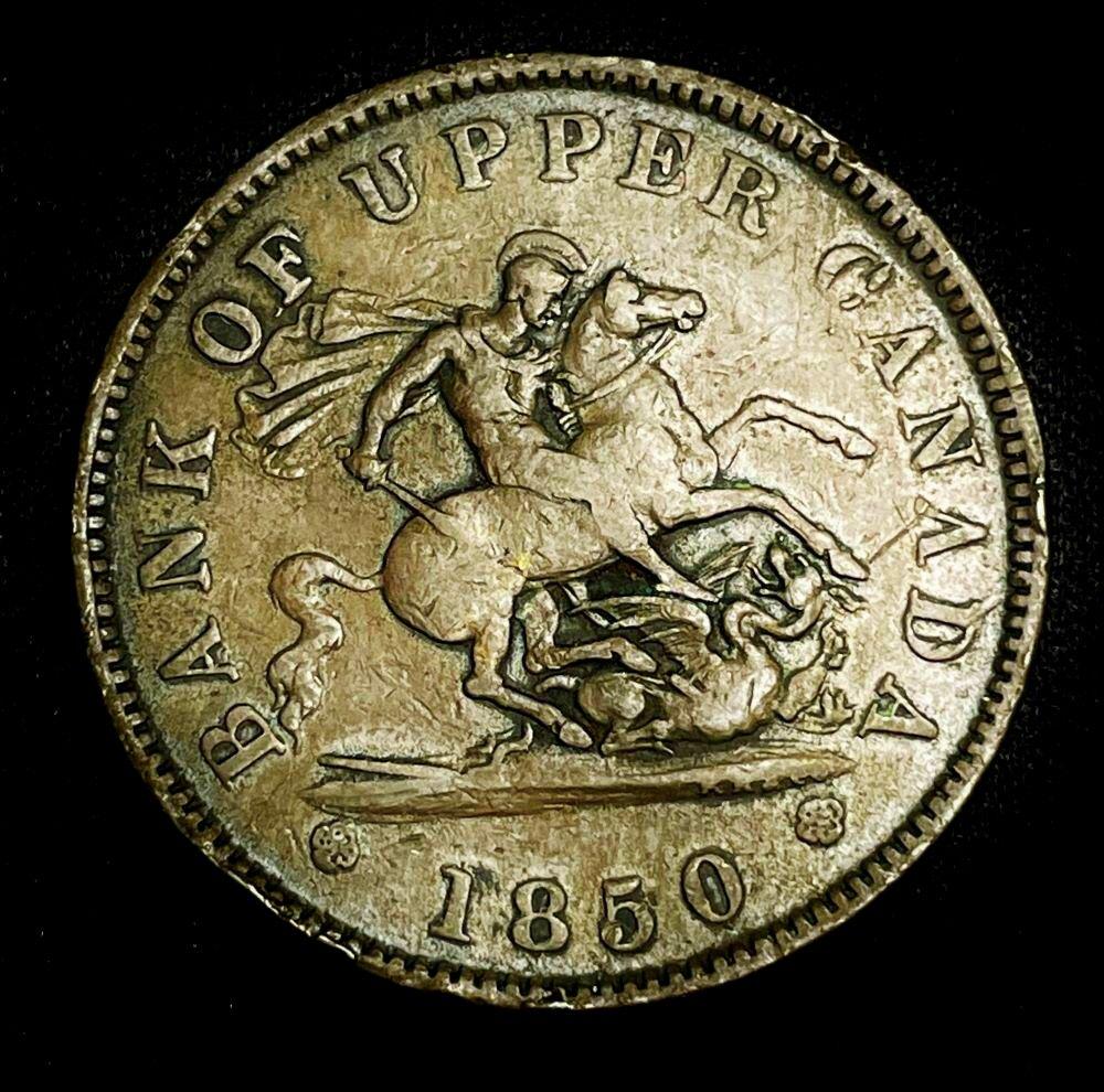 1850 Bank Token of Upper Canada Cent (1 of 3)
