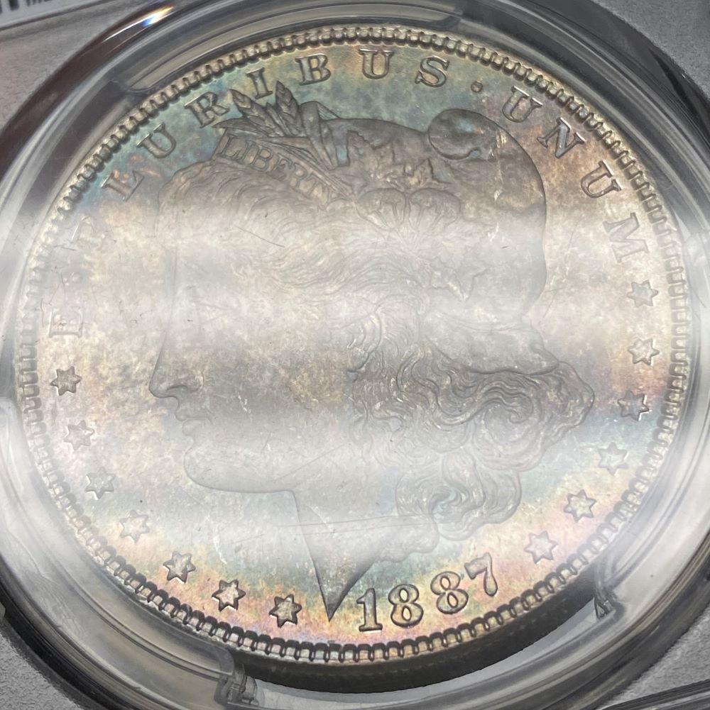 Toned 1887 Morgan Silver Dollar PCGS MS65 (1 of 7)