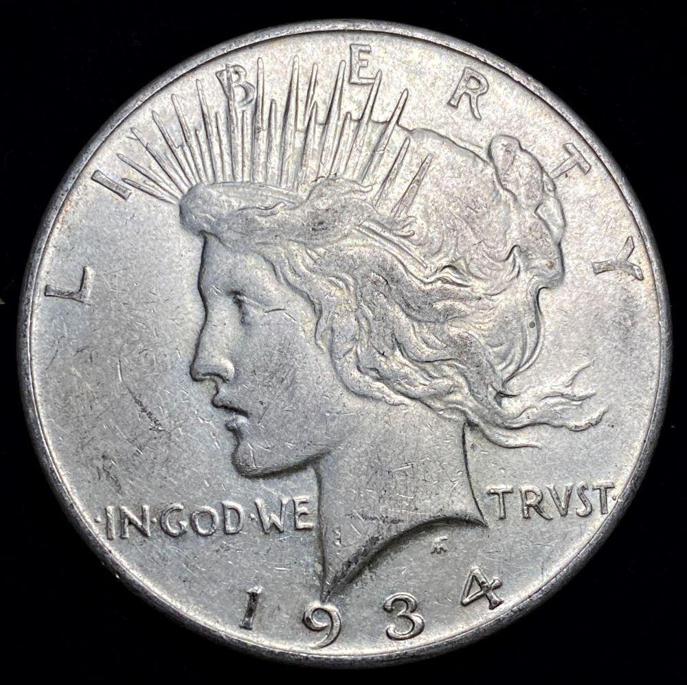 Better Date 1934-D Peace Silver Dollar AU55 (1 of 2)