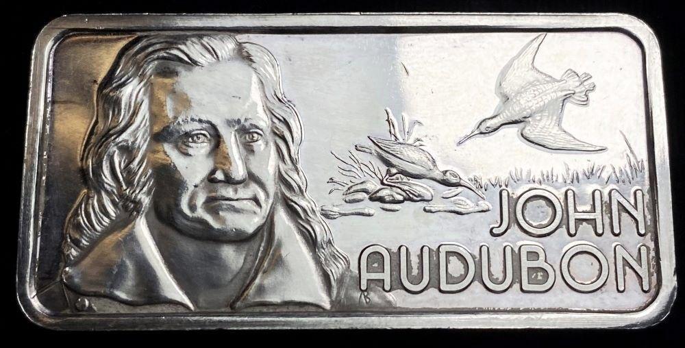 Our Greatest Americans John Audubon 1oz .999 Silver Bar (1 of 2)