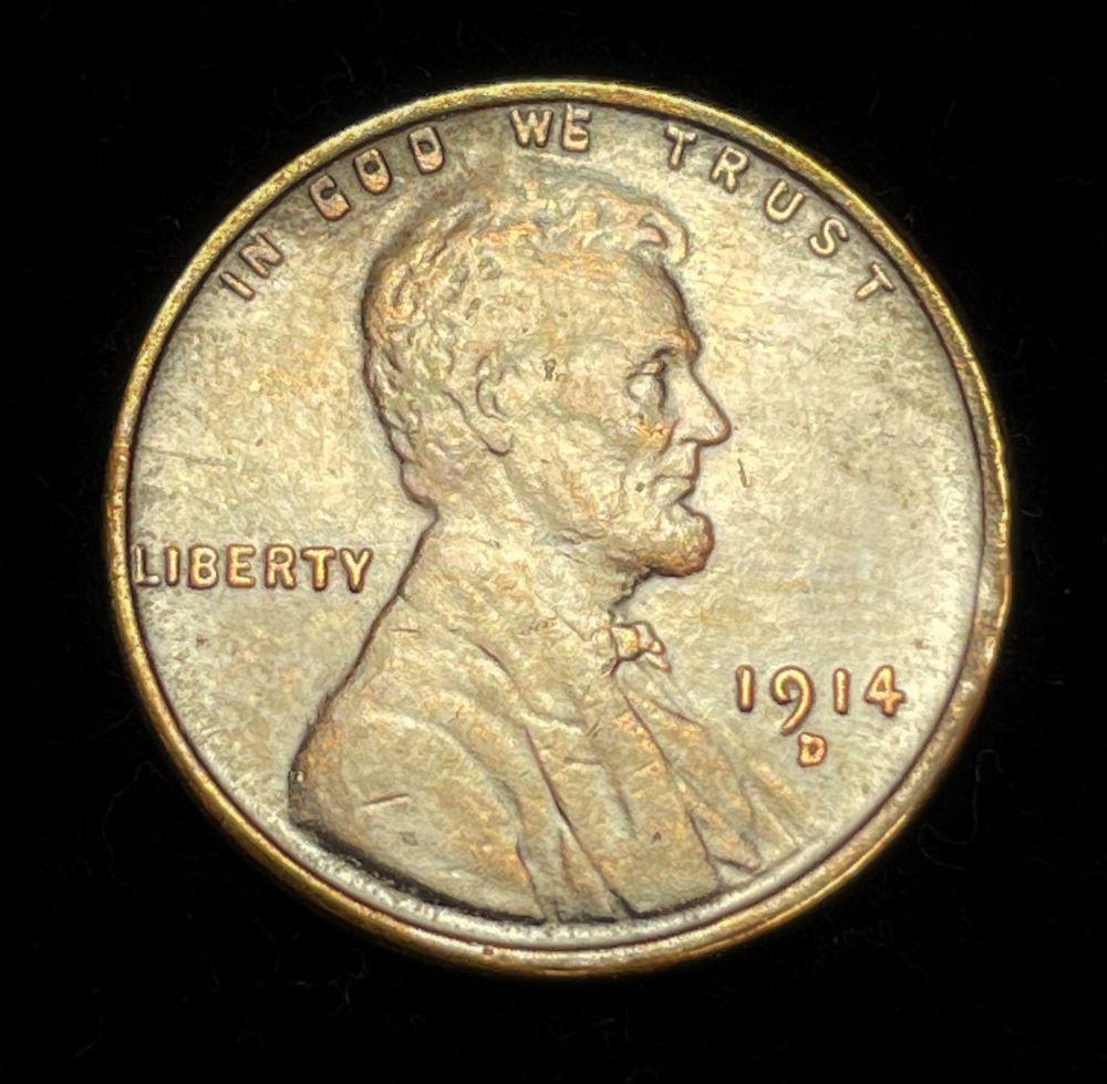 1914-D Lincoln Cent AU Details (1 of 2)