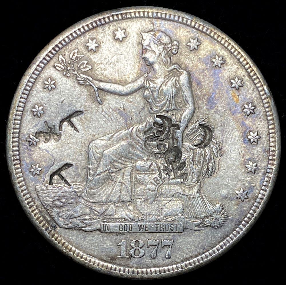 Last Minute! Rare 1877-S Trade Dollar Chop Mark AU (1 of 2)