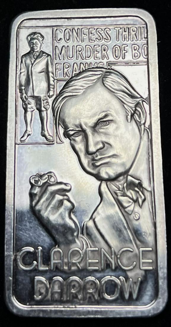 Hamilton Mint Clarence Darrow 1 ozt .999 Silver Bar (1 of 2)