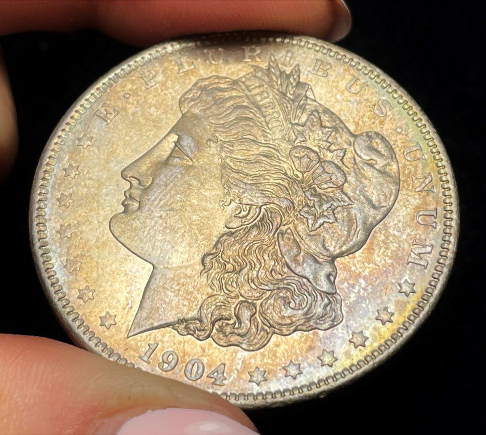Last Minute! Toned 1904-O Morgan Silver Dollar MS66+ (1 of 4)